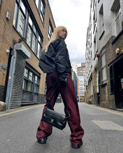 LOUIS GABRIEL NOUCHI - Straight - Leg Denim Trousers - SS25 - DARK RED GLOSSY